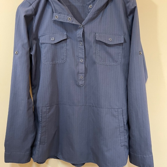 Kuhl Costa Hoodie Womens Size Medium Blue Lightweight Half Snap - Picture 2 of 8